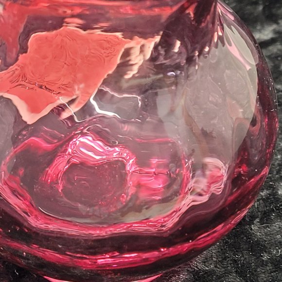 Pilgrim Cranberry Optic Glass Pitcher 3 1/2" - Picture 12 of 15